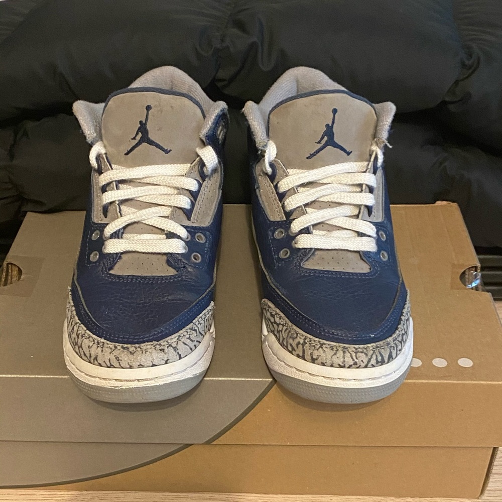 Nike Air Jordan 3 Retro Georgetown Blue- 4.5 Y- 6 W - Picture 4 of 14